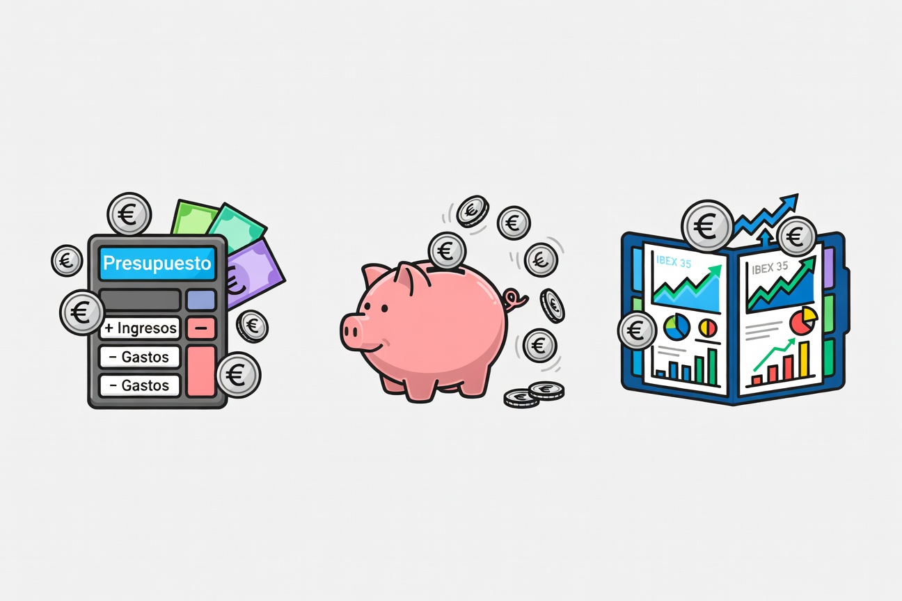 Iconos de presupuesto, ahorro e inversión