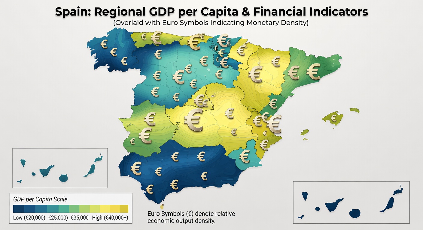 Mapa financiero de las regiones de España