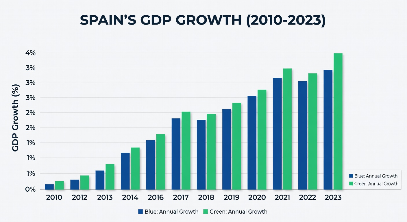Gráfico de crecimiento del PIB de España